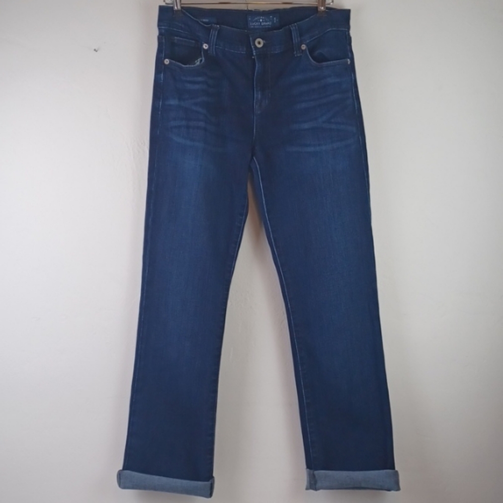 🌻3 For $15 Lucky Brand Brooke Boot Raw Hem Boy Friend Like Cut Jeans - Picture 13 of 15